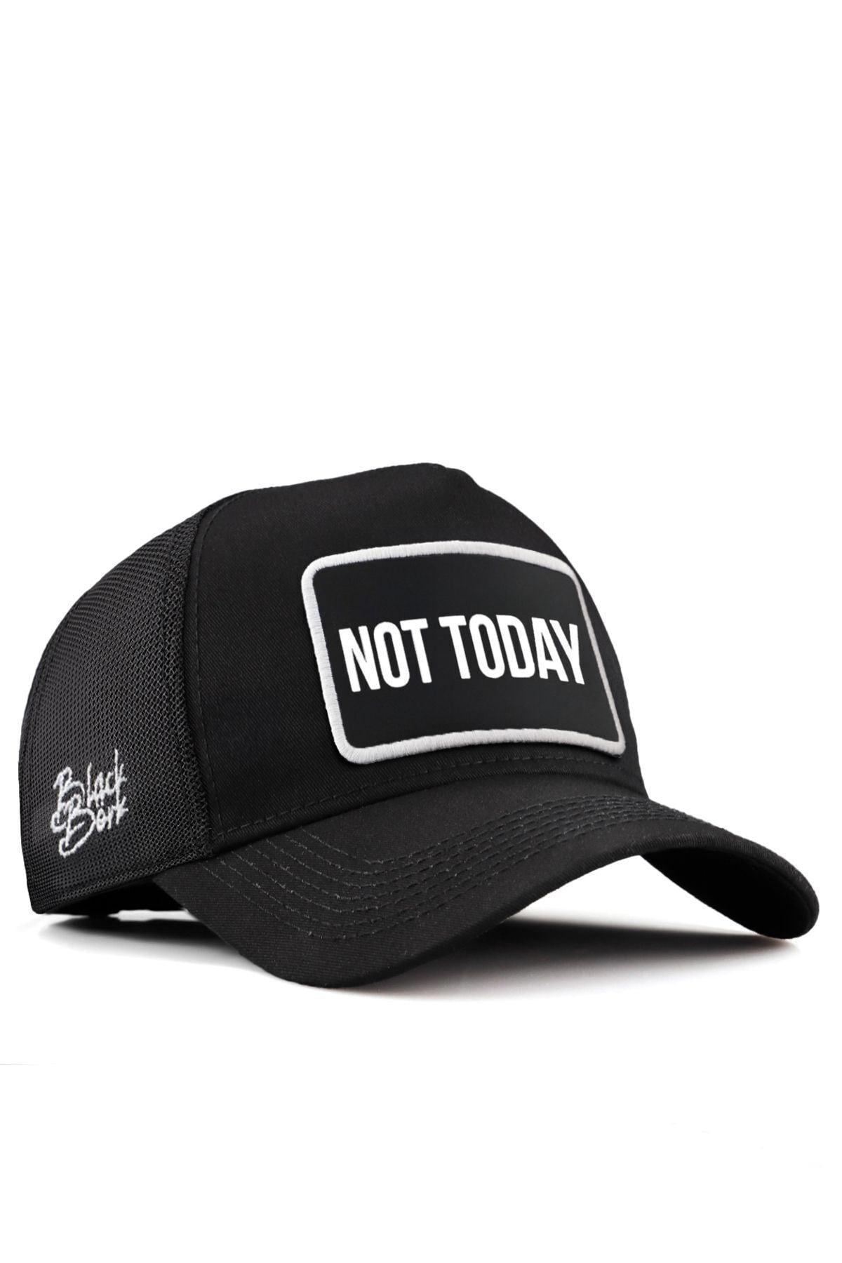  BlackBörk, Not Today Logolu Siyah Trucker Şapka, Unisex