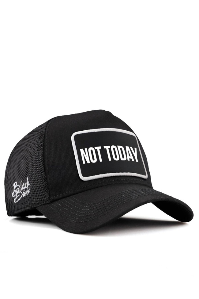  BlackBörk, Not Today Logolu Siyah Trucker Şapka, Unisex