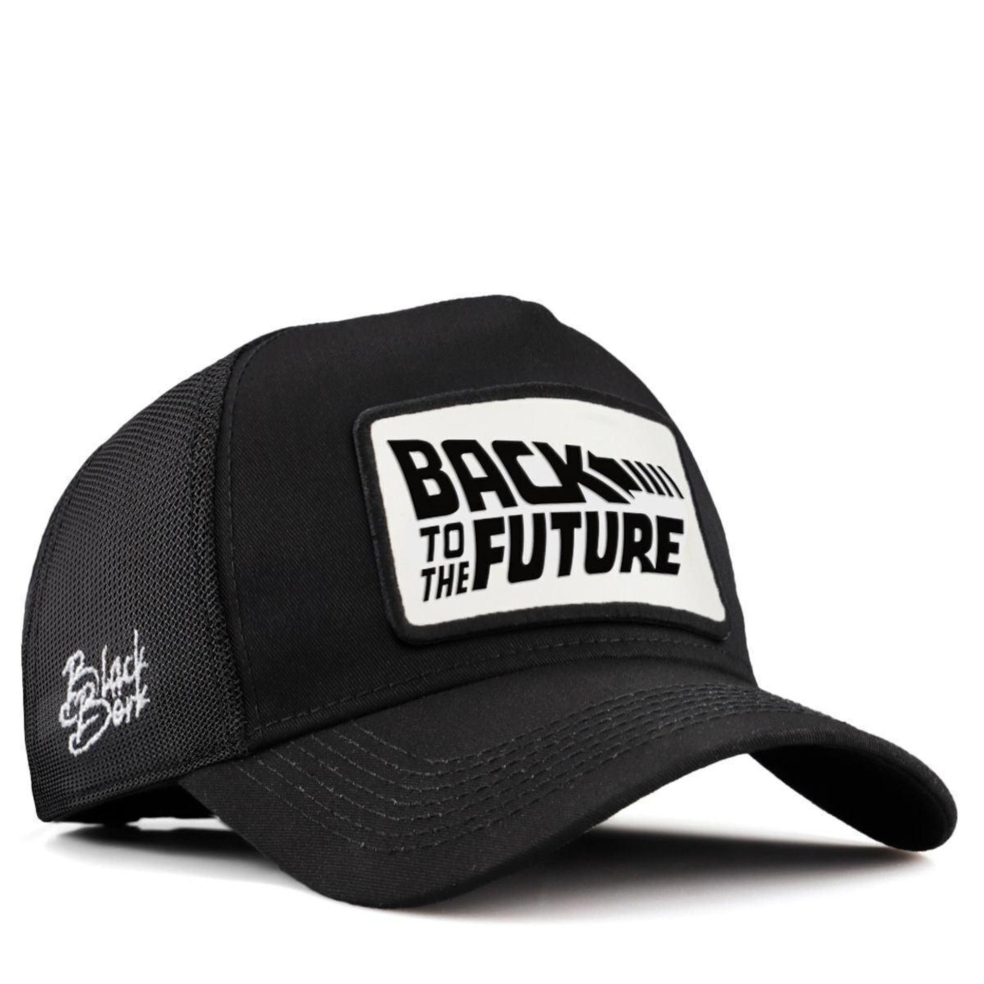 BlackBörk, Back To Future Logolu Siyah Trucker Şapka, Unisex