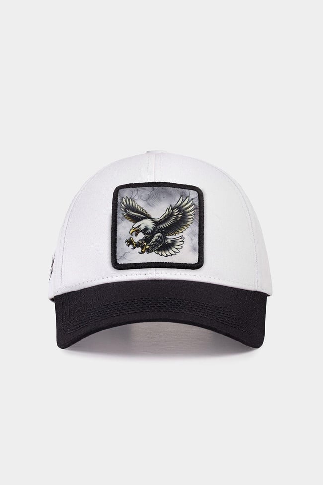  BlackBörk, Six Kartal Logolu Siyah-Beyaz Beyzbol Şapka, Unisex