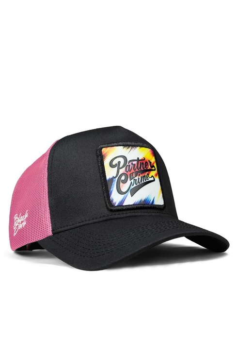  BlackBörk, Partner in Crime Logolu Siyah-Pembe Trucker Şapka, Unisex