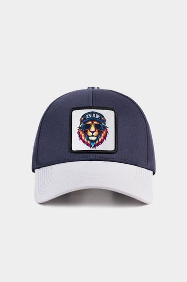  BlackBörk, Six Aslan Logolu Beyaz-Lacivert Beyzbol Şapka, Unisex