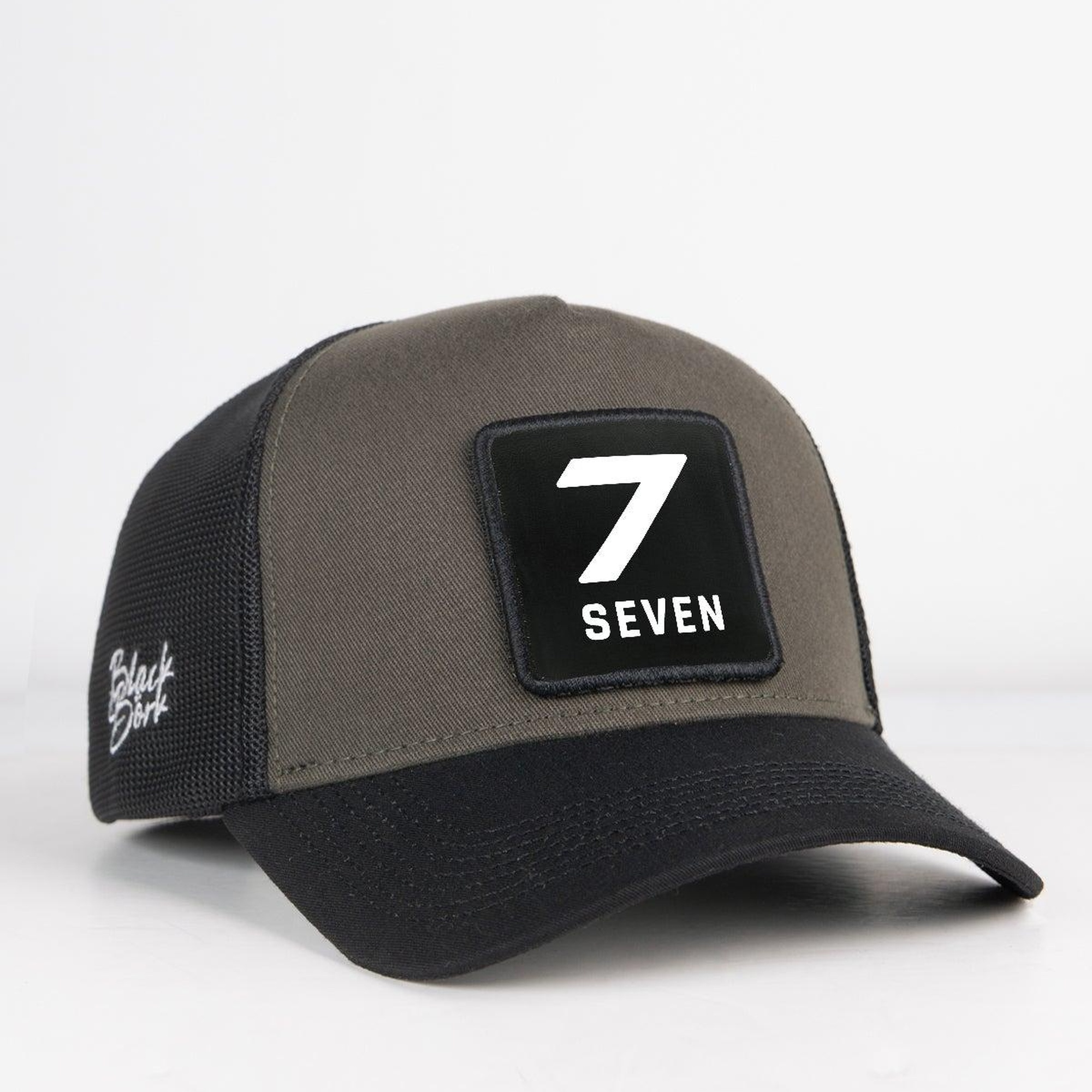 BlackBörk, 7 Numara Logolu Siyah-Haki Trucker Unisex