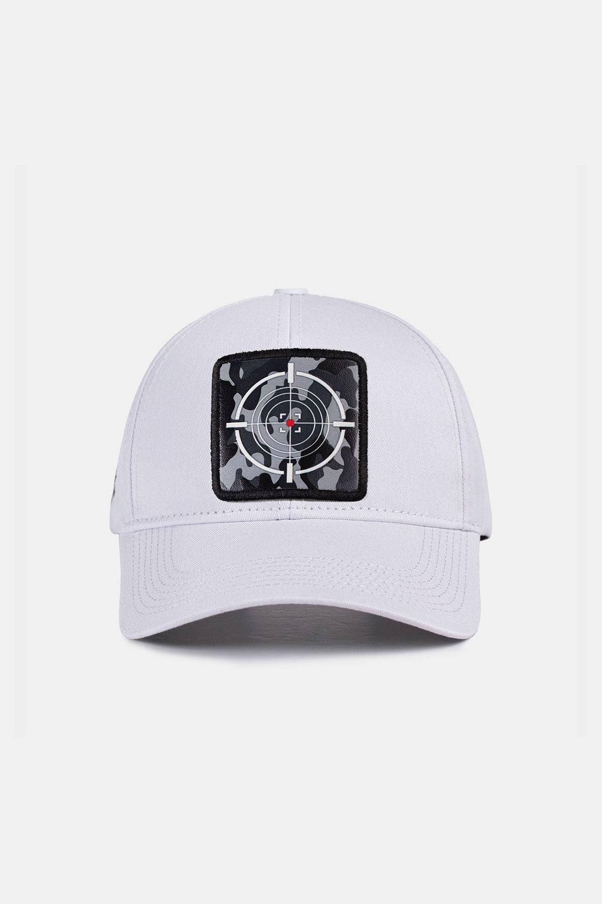  BlackBörk, Six Kamuflaj Hedef Logolu Beyaz Beyzbol Şapka, Unisex