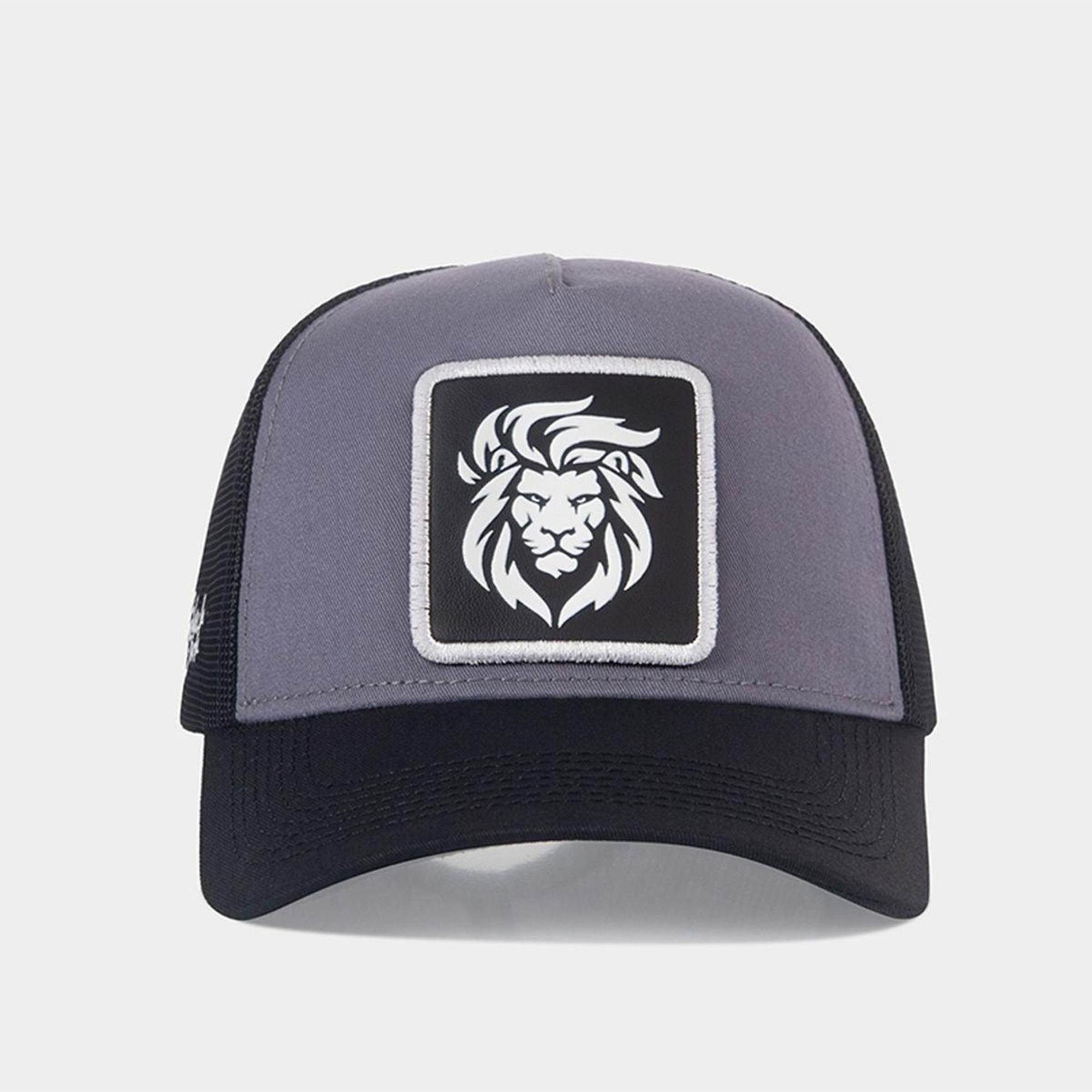 BlackBörk, Aslan Logolu Siyah-Gri Trucker Şapka, Unisex