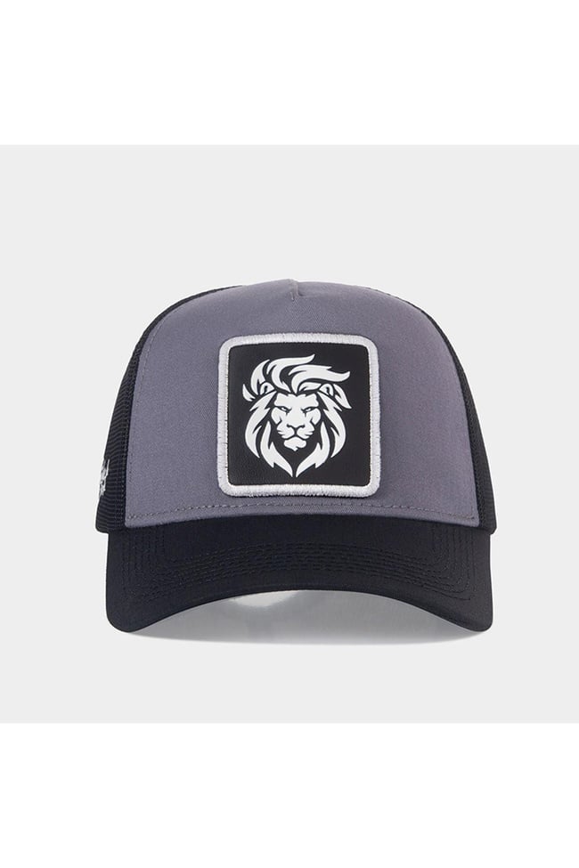  BlackBörk, Aslan Logolu Siyah-Gri Trucker Şapka, Unisex