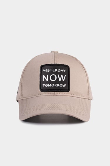  BlackBörk, Six Yesterday Now Tomorrow Logolu Bej Beyzbol Şapka, Unisex