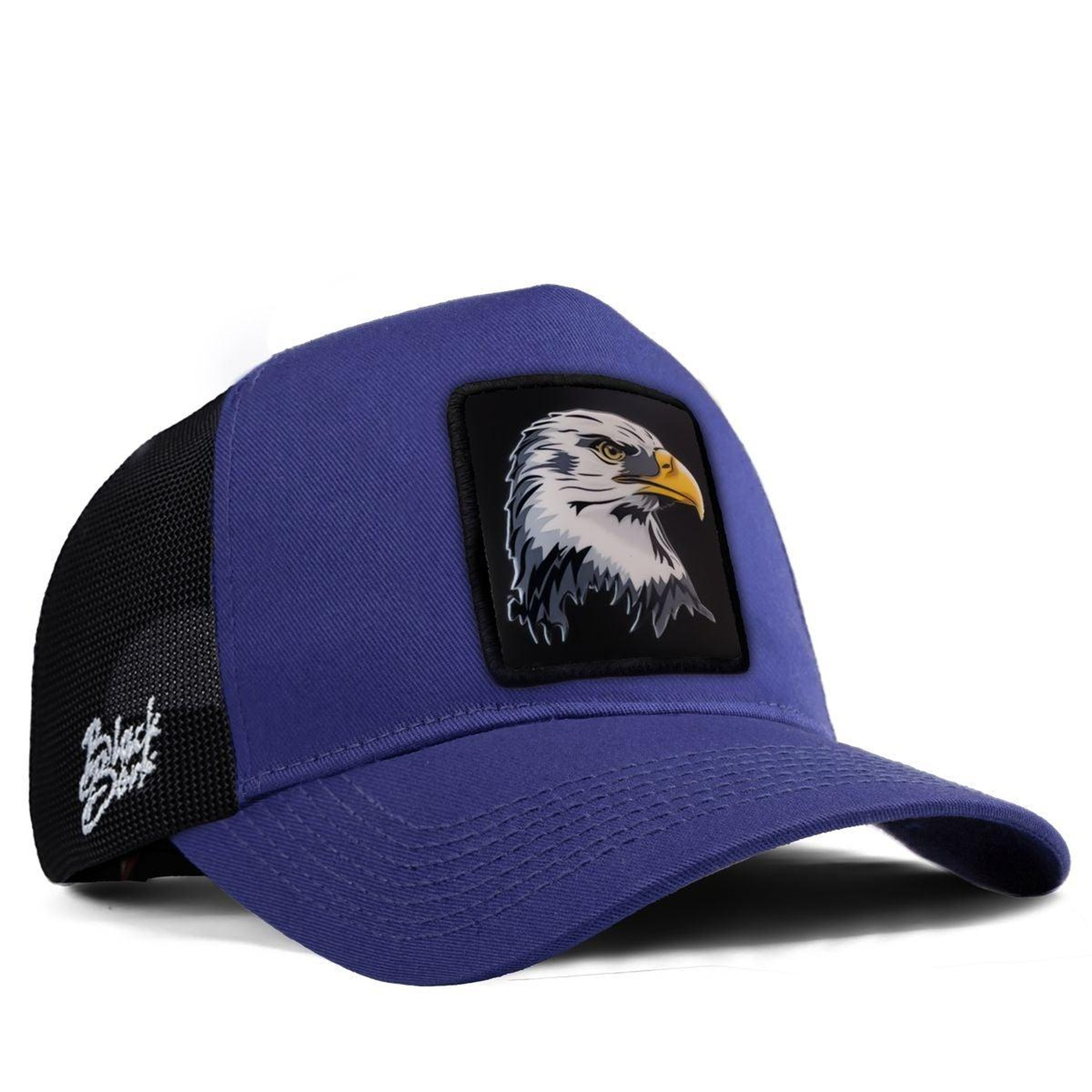 BlackBörk, Kartal Logolu Siyah-Mavi Trucker Şapka, Unisex