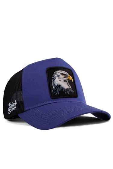  BlackBörk, Kartal Logolu Siyah-Mavi Trucker Şapka, Unisex