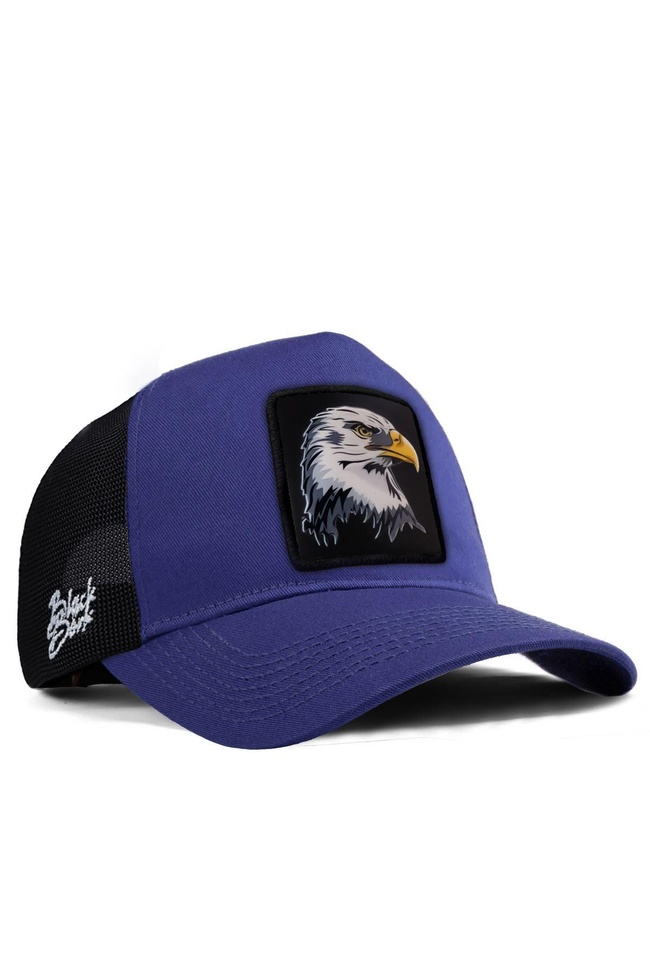  BlackBörk, Kartal Logolu Siyah-Mavi Trucker Şapka, Unisex