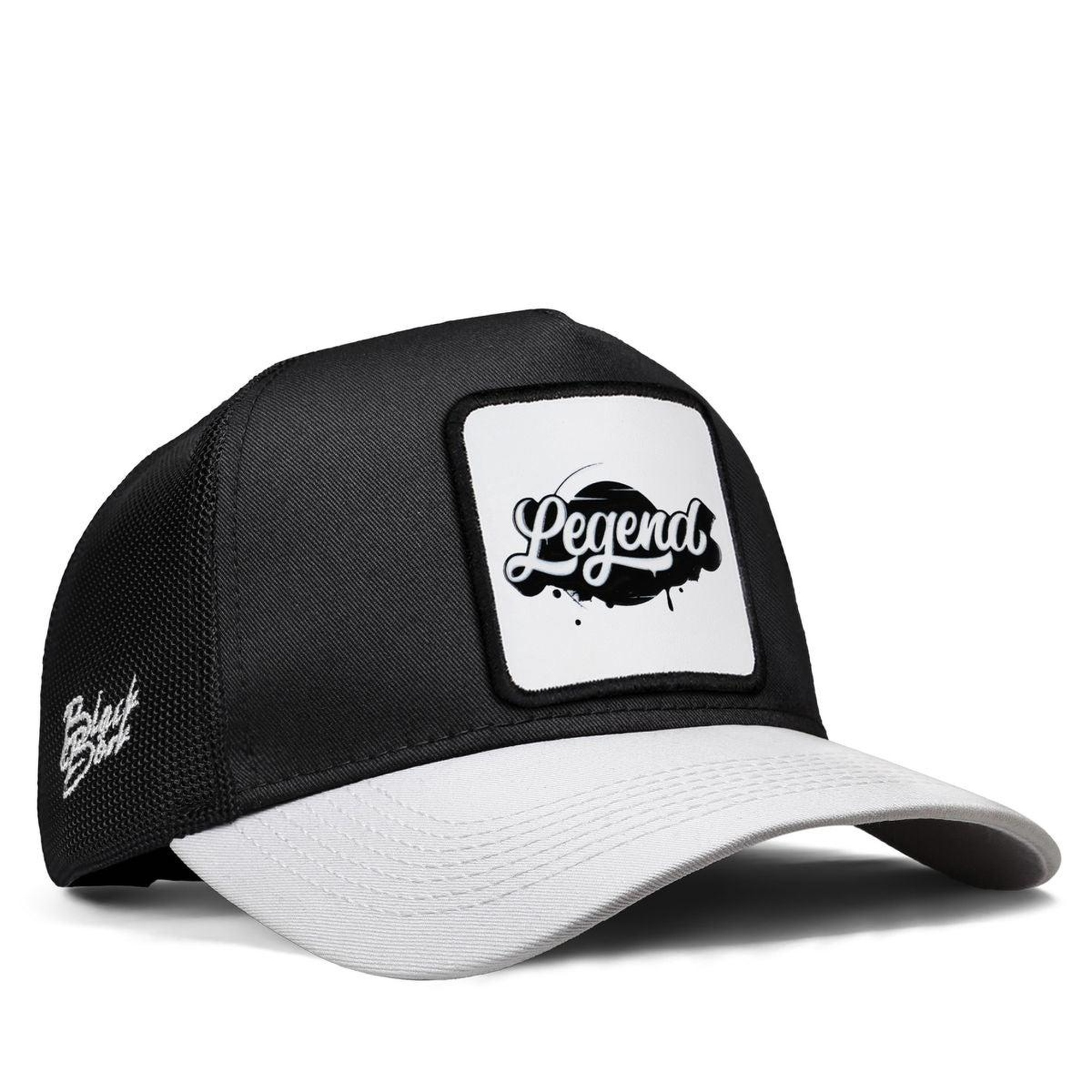 BlackBörk, Legend Logolu Beyaz-Siyah Trucker Şapka, Unisex
