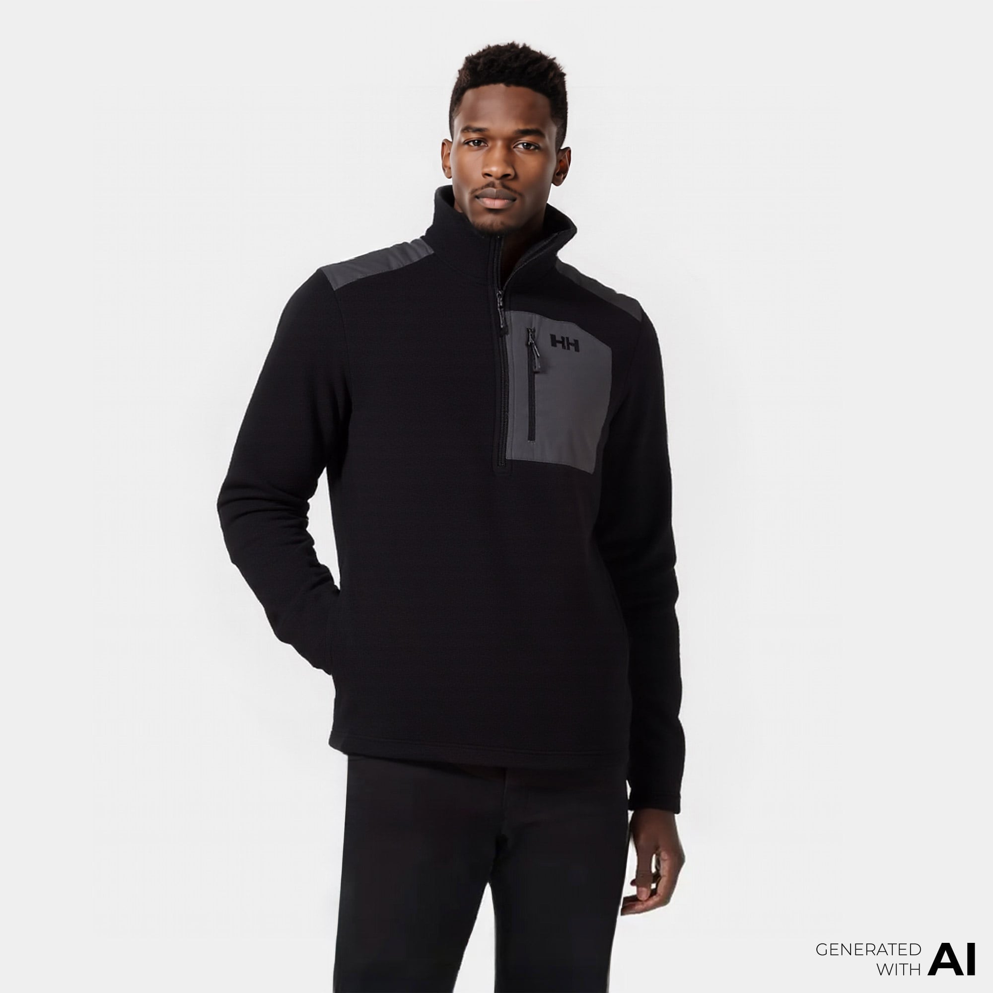 Helly Hansen Block Halfzip Polar Erkek Siyah Sweatshirt