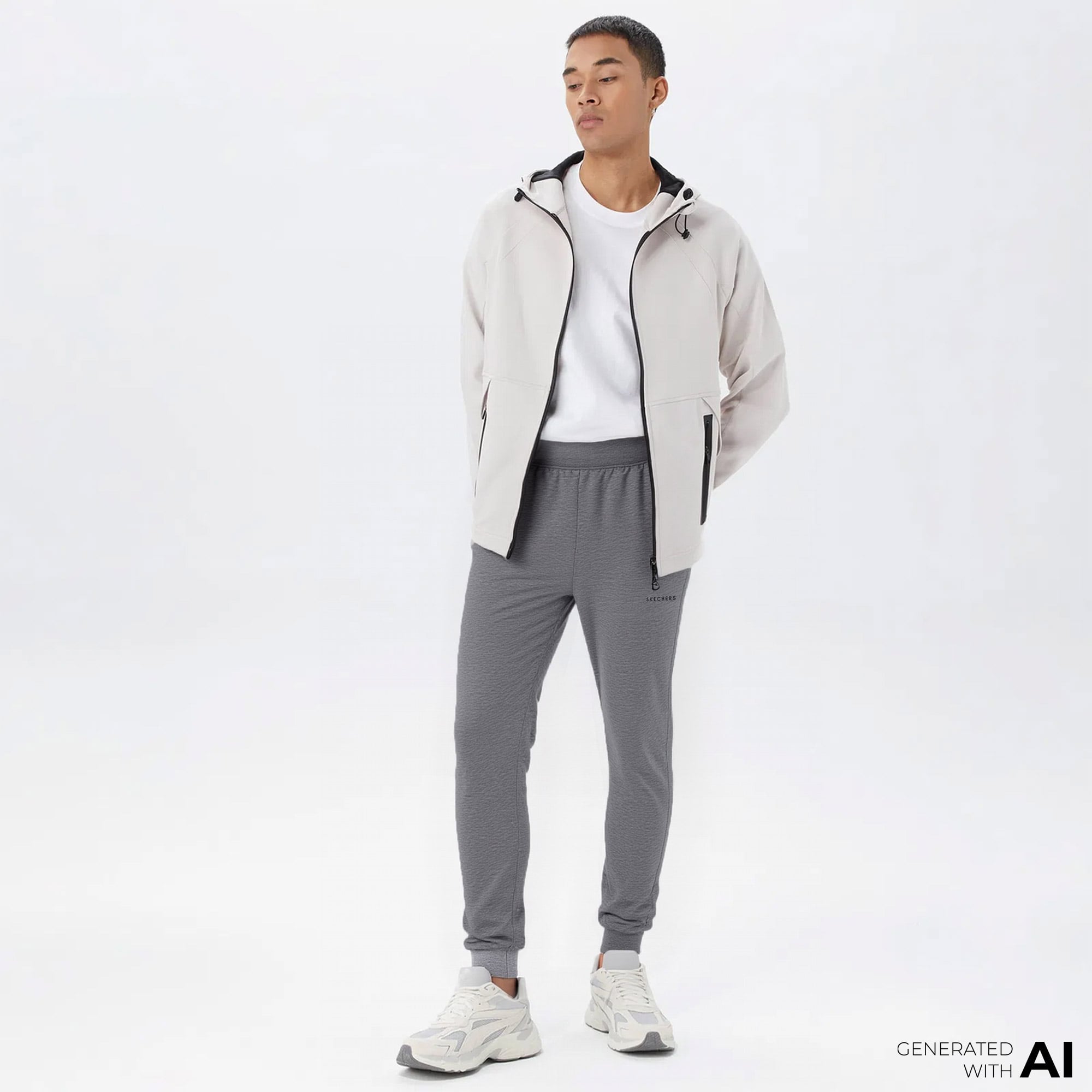  Skechers Scuba Coll Full Zip Erkek Gri Günlük Eşofman Altı