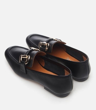  Kadın Deri Siyah Loafer