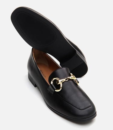 Kadın Deri Siyah Loafer