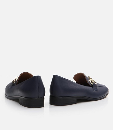  Kadın Deri Lacivert Loafer