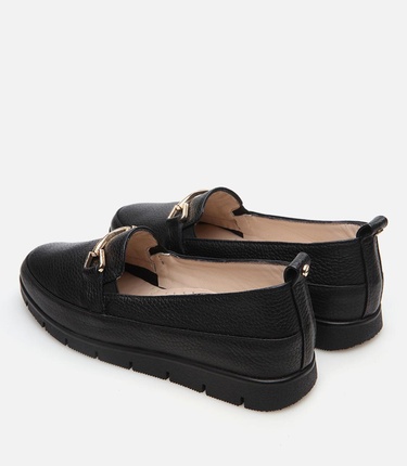  Kadın Deri Siyah Loafer