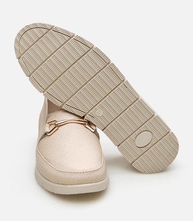  Kadın Deri Bej Loafer