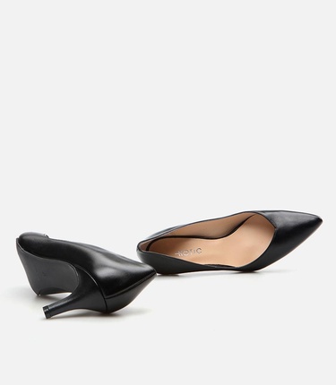  Kadın Deri Siyah Stiletto