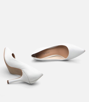  Kadın Deri Beyaz Stiletto