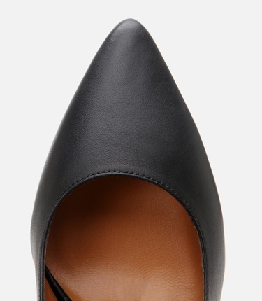  Kadın Deri Siyah Esnek Tabanlı Stiletto