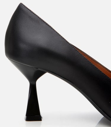  Kadın Deri Siyah Esnek Tabanlı Stiletto