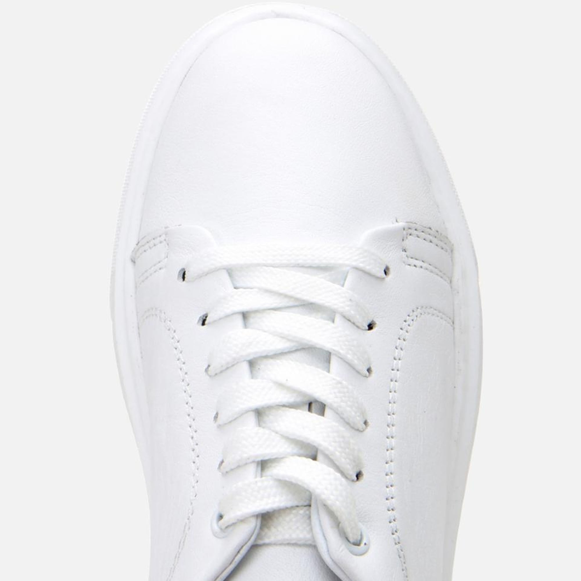 Kadın Deri Beyaz Kalın Tabanlı Spor Ayakkabı