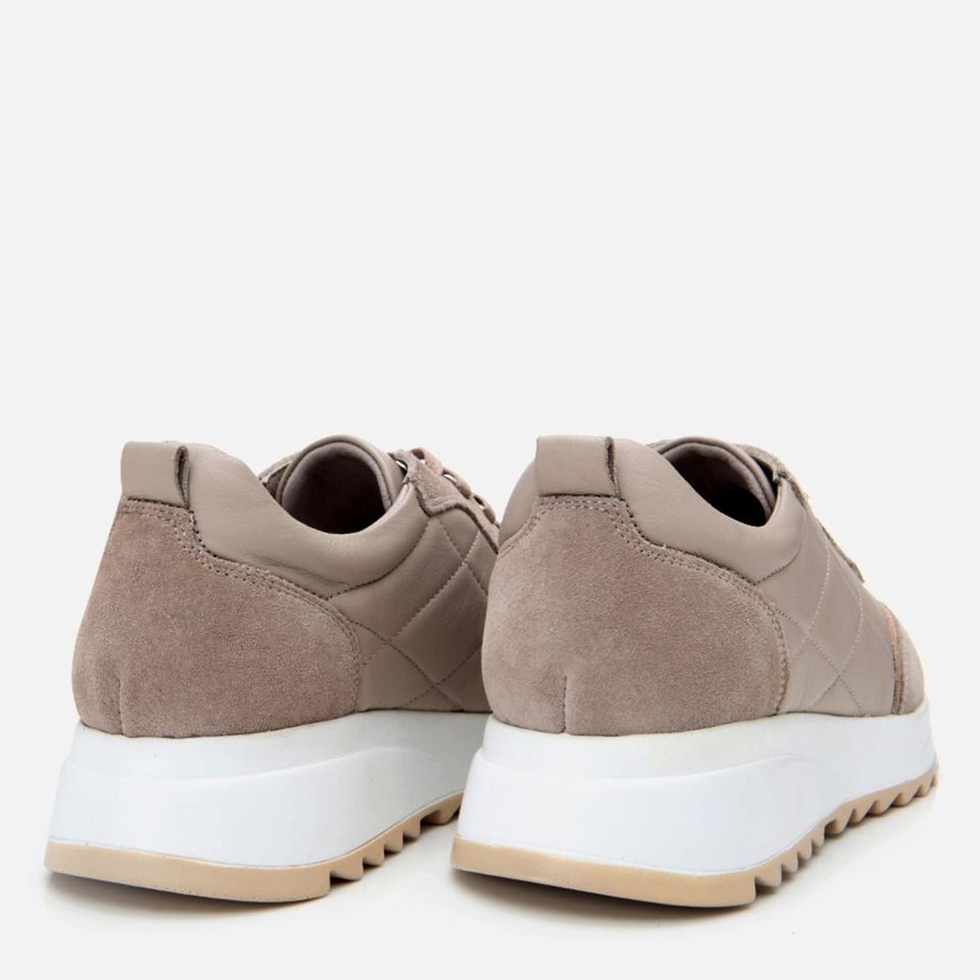 Kadın Deri Vizon Kalın Tabanlı Spor Ayakkabı