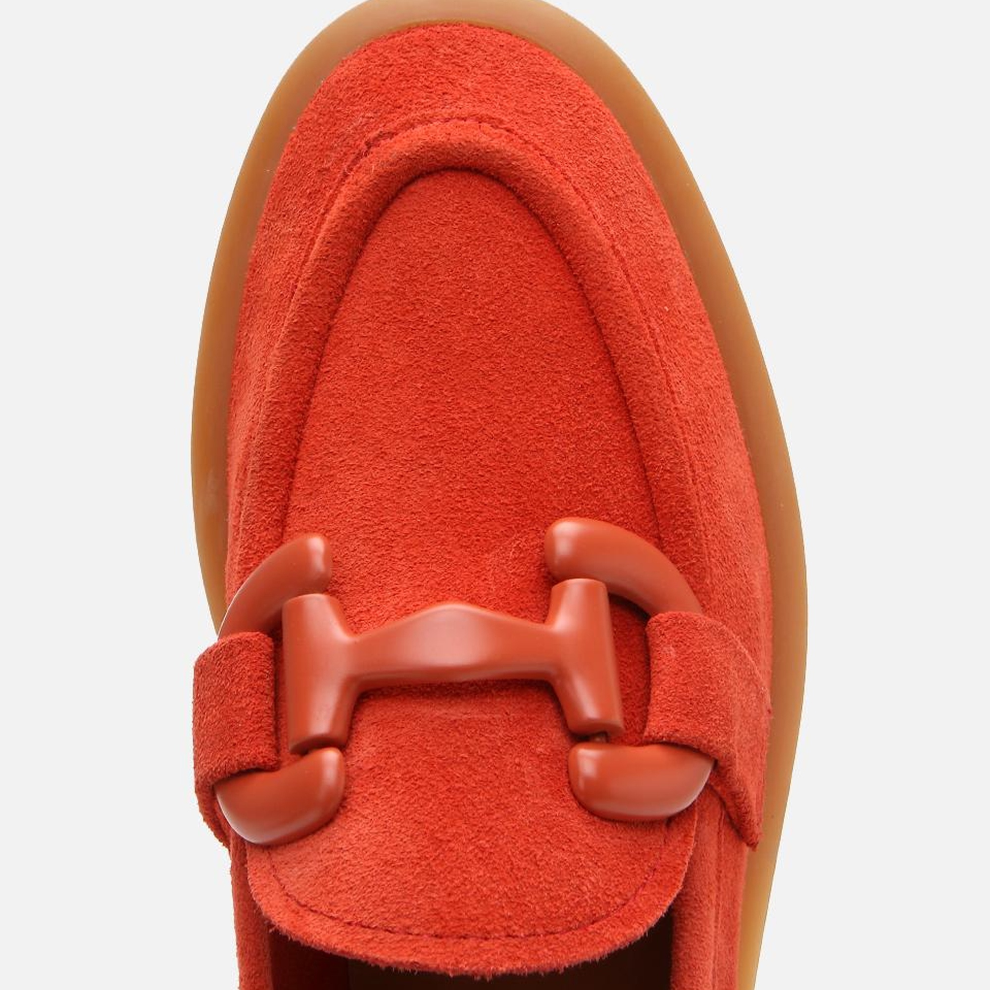 Kadın Süet Deri Turuncu Esnek Tabanlı Günlük Loafer