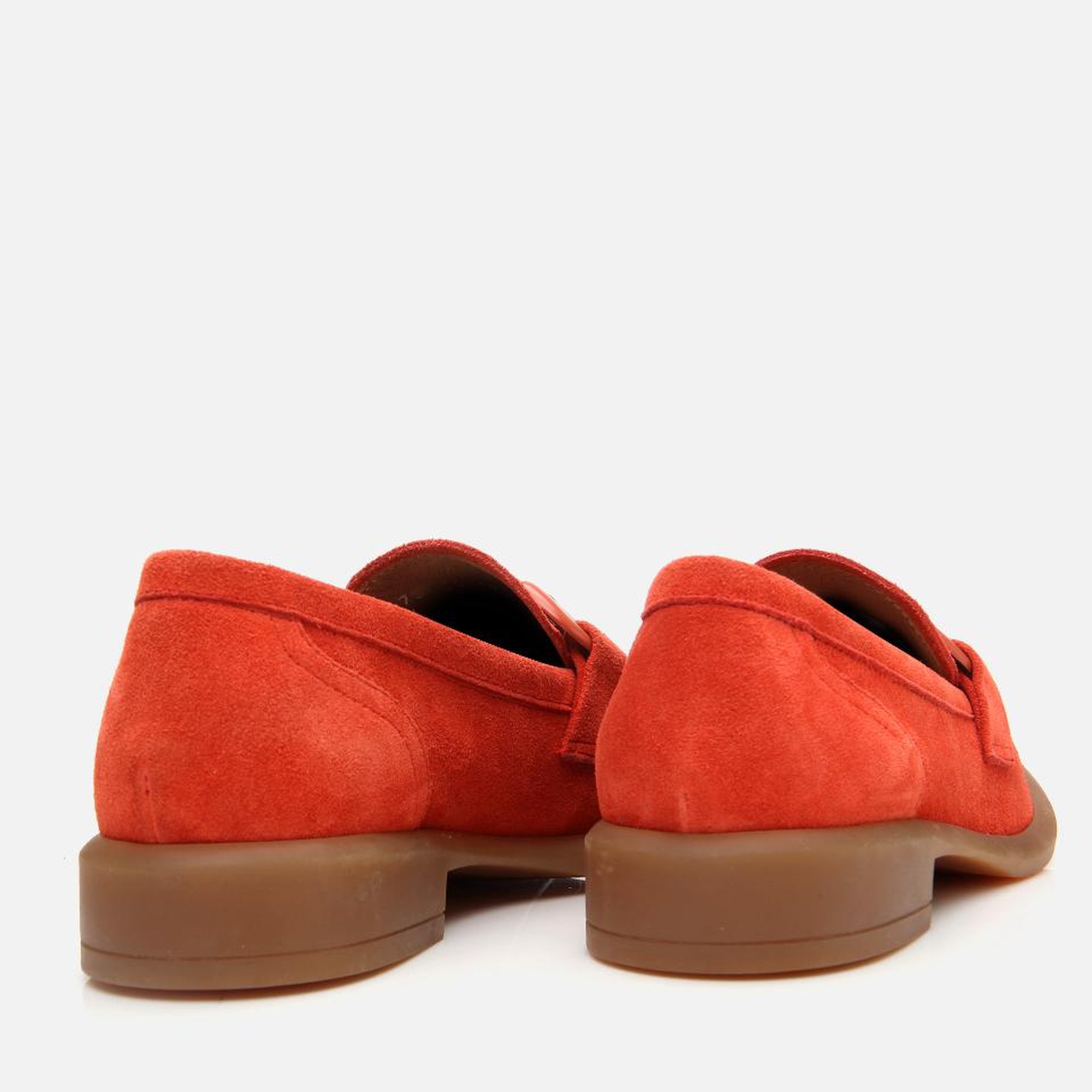 Kadın Süet Deri Turuncu Esnek Tabanlı Günlük Loafer