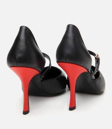  Kadın Rugan Deri Kemerli Stiletto