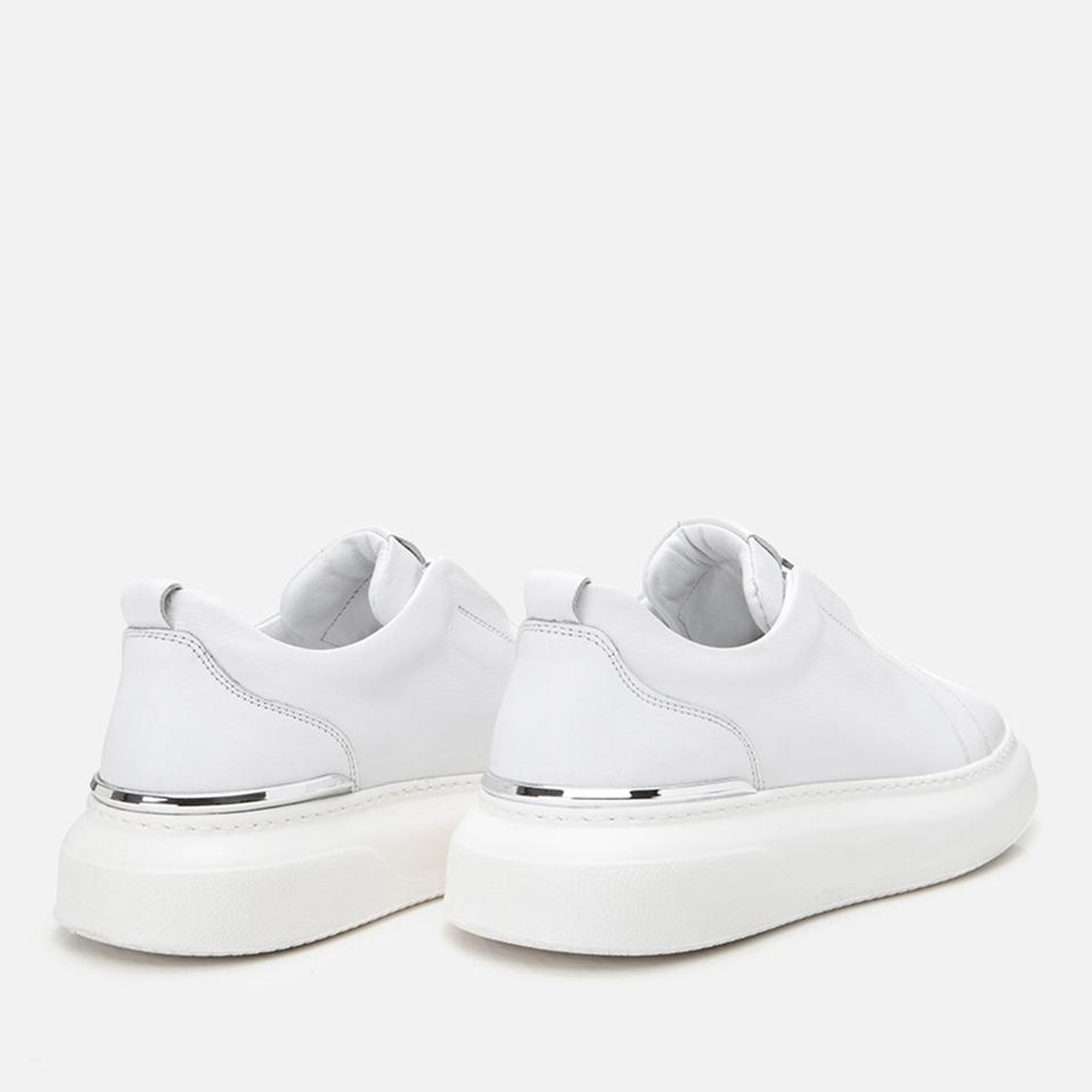 Erkek Deri Beyaz Ultra Hafif Tabanlı Comfort Spor Ayakkabı