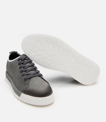  Erkek Nubuk Deri Gri Ultra Hafif Tabanlı Günlük Ayakkabı