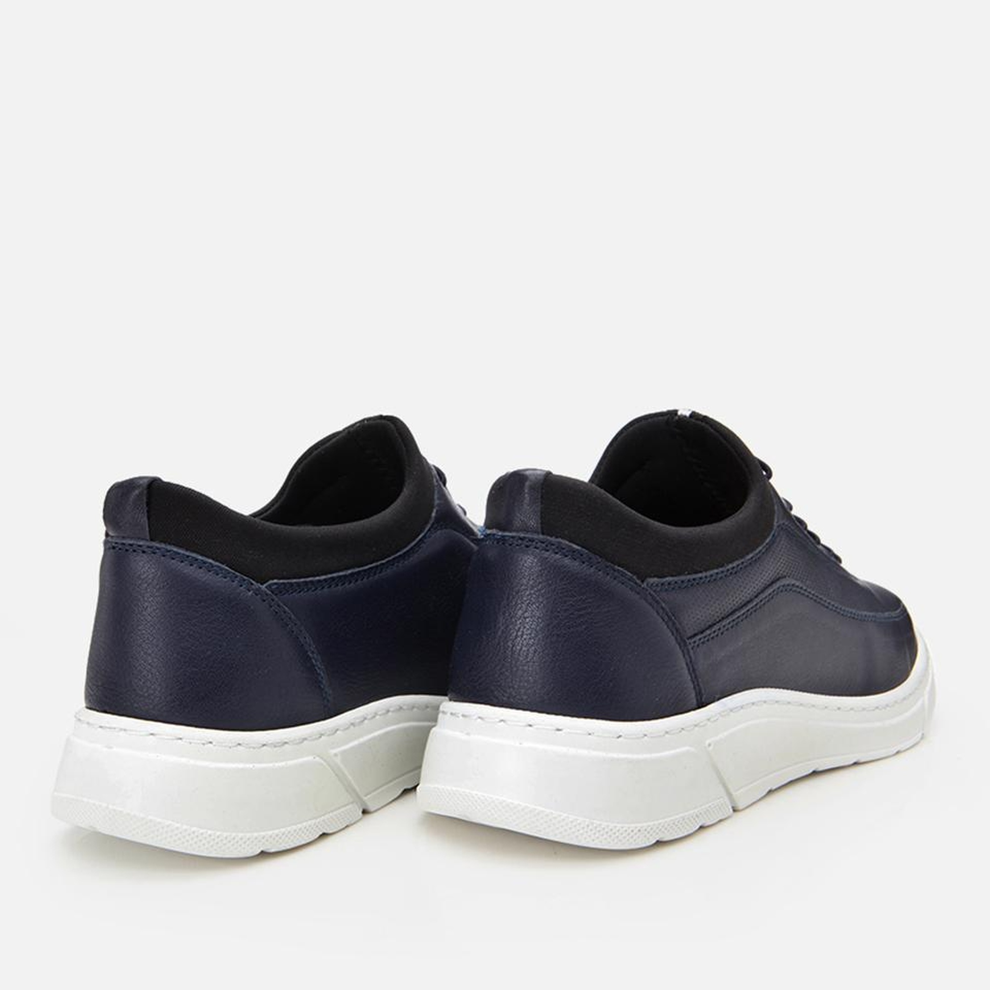 Erkek Deri Lacivert Rahat Spor Ayakkabı