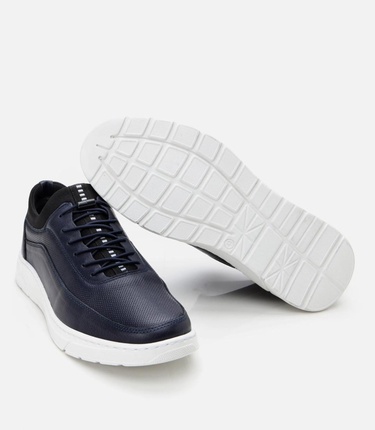  Erkek Deri Lacivert Rahat Spor Ayakkabı