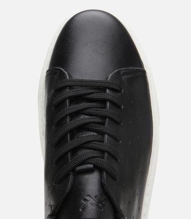  Erkek Deri Siyah Hafif Tabanlı Spor Ayakkabı