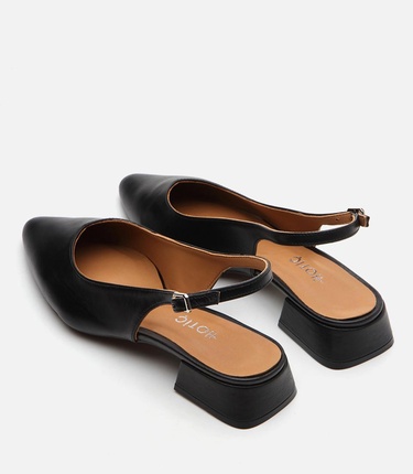  Kadın Deri Siyah Babet