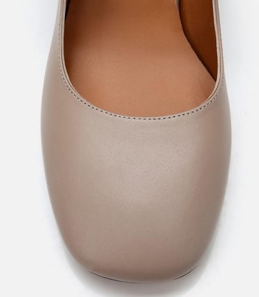  Kadın Deri Mary Jane Vizon Kalın Topuk