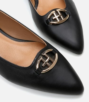  Kadın Deri Siyah Babet