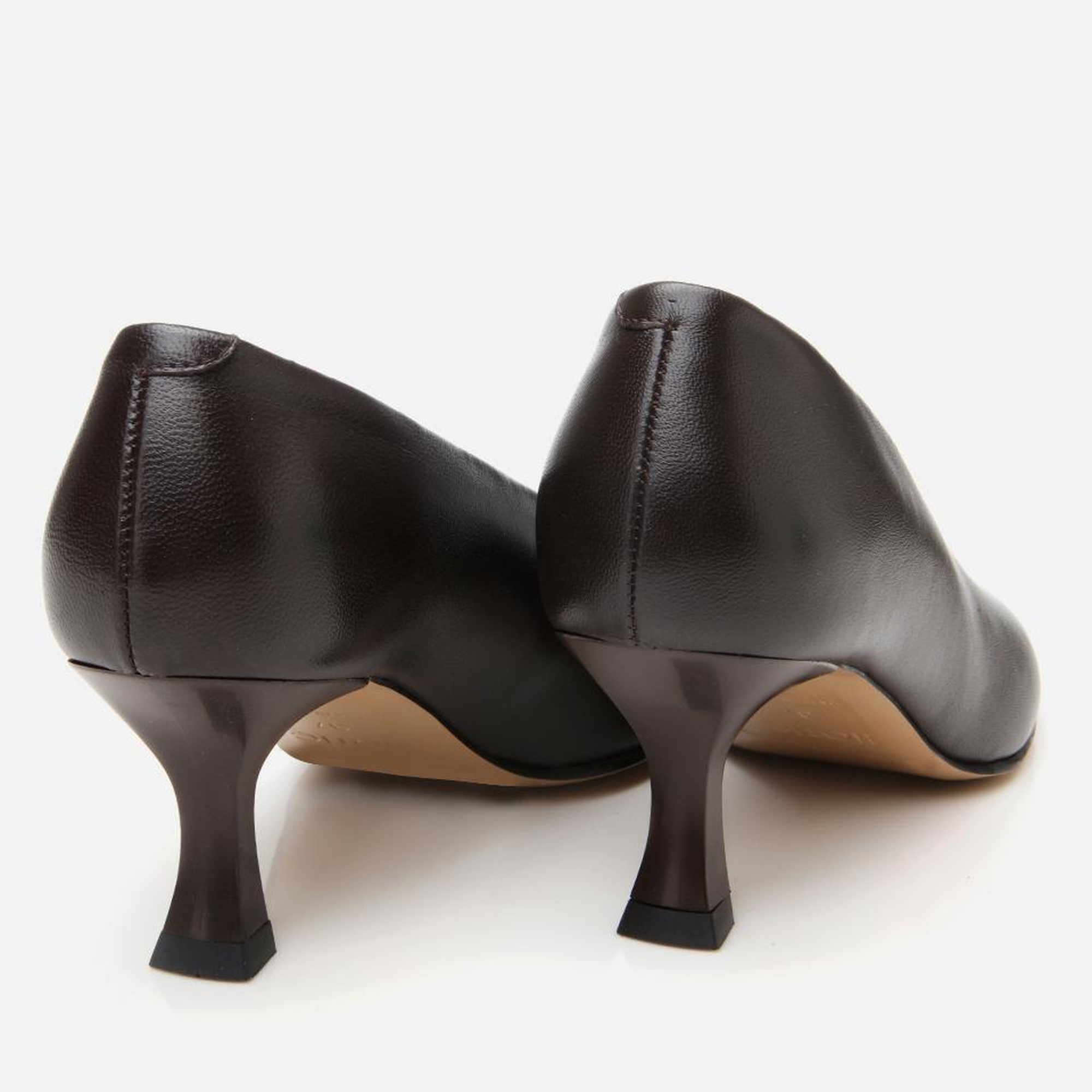 Kadın Deri Kahverengi İnce Topuklu Ayakkabı