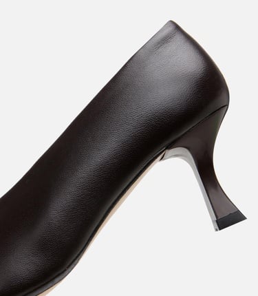  Kadın Deri Kahverengi İnce Topuklu Ayakkabı