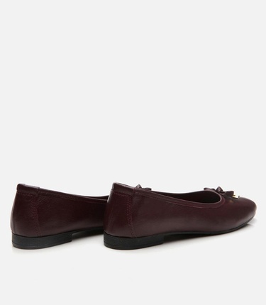  Kadın Deri Bordo Babet