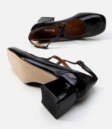  Kadın Deri Siyah Kalın Topuklu Ayakkabı