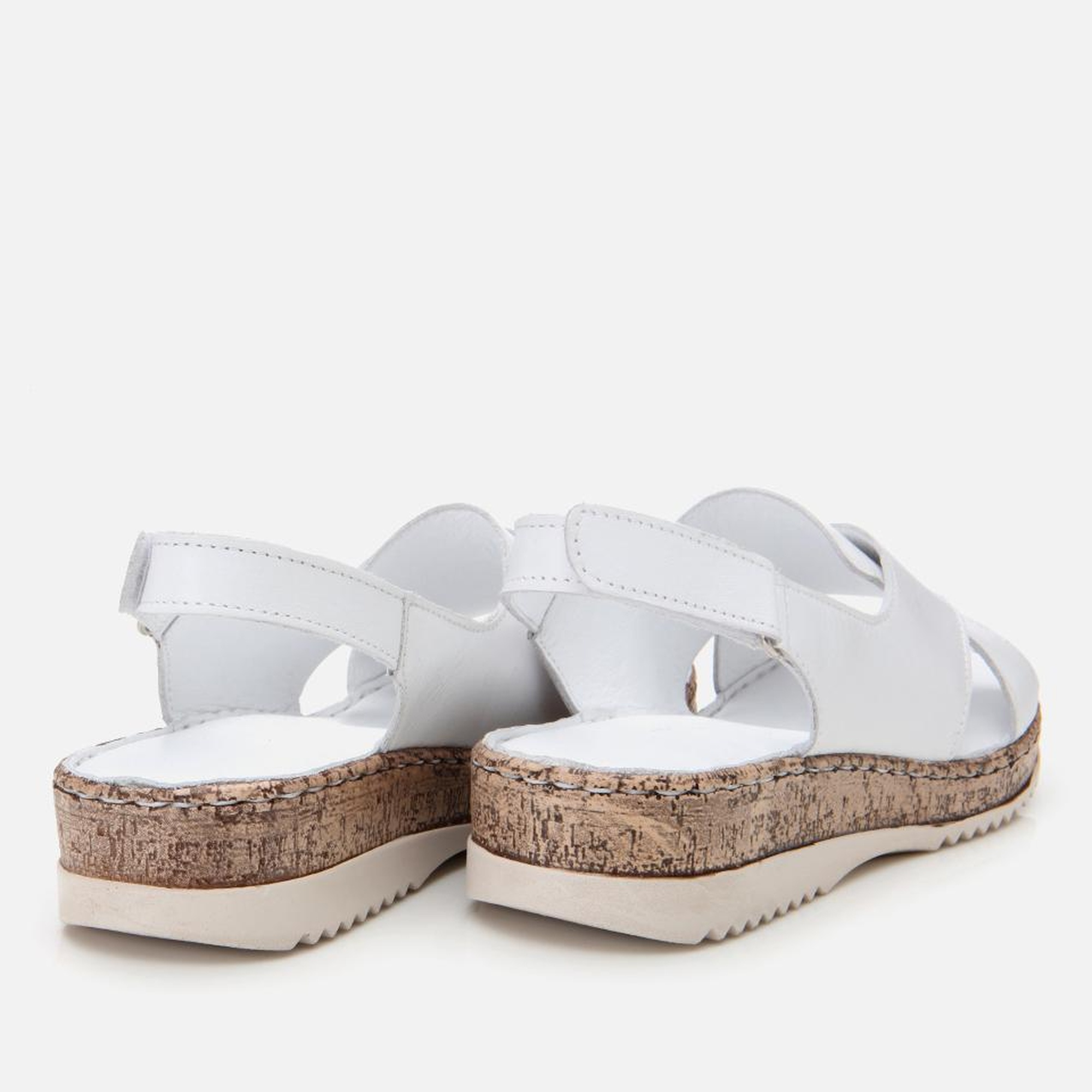 Kadın Deri Beyaz Ayarlanabilir Comfort Sandalet