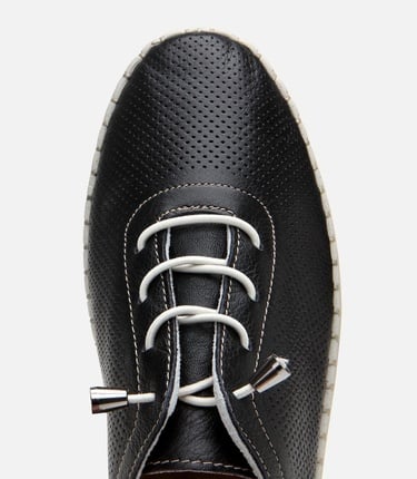  Kadın Deri Siyah Comfort Ayakkabı