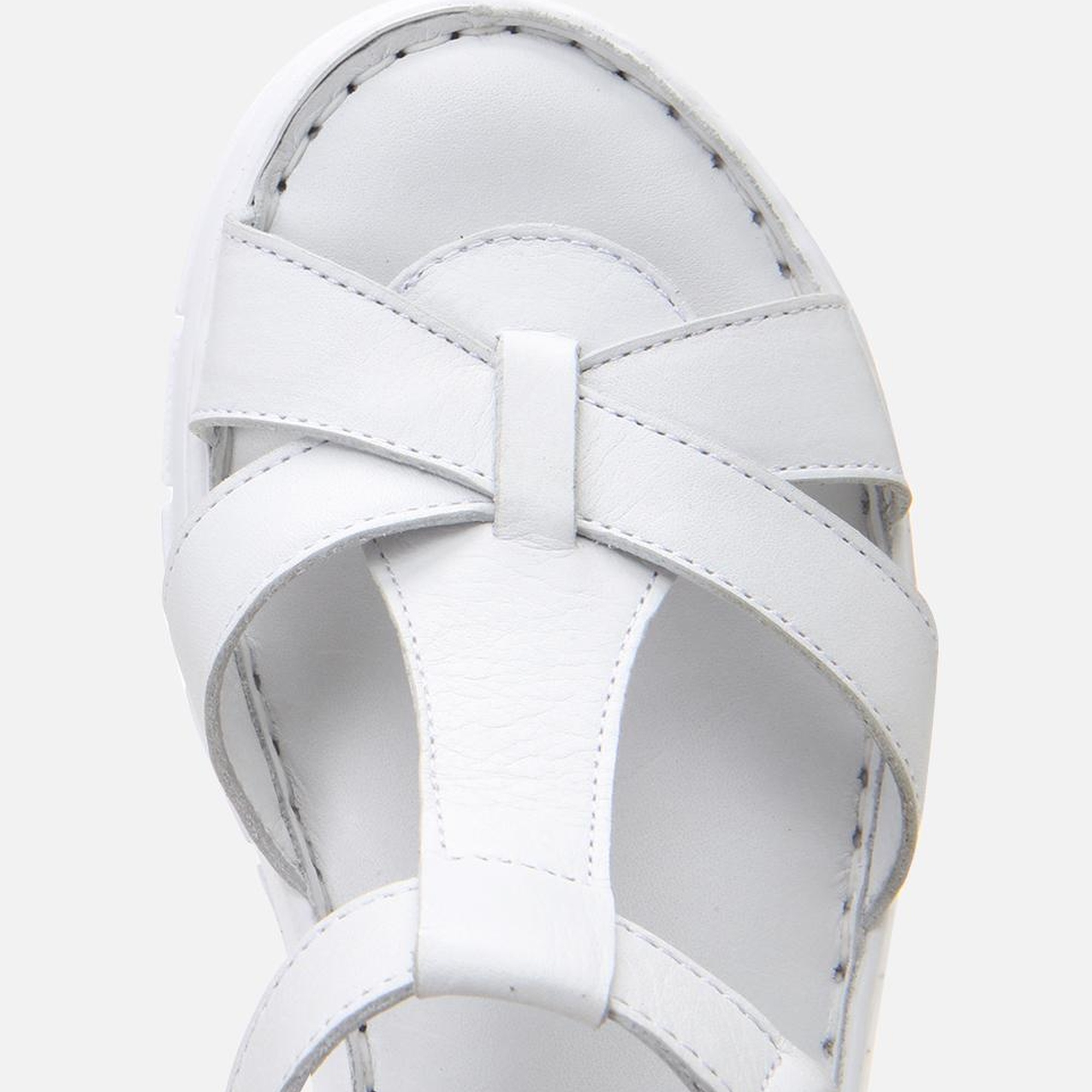 Kadın Deri Beyaz Ayarlanabilir Comfort Sandalet