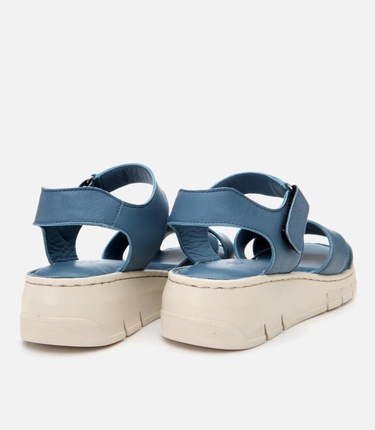  Kadın Deri Mavi Ayarlanabilir Comfort Sandalet