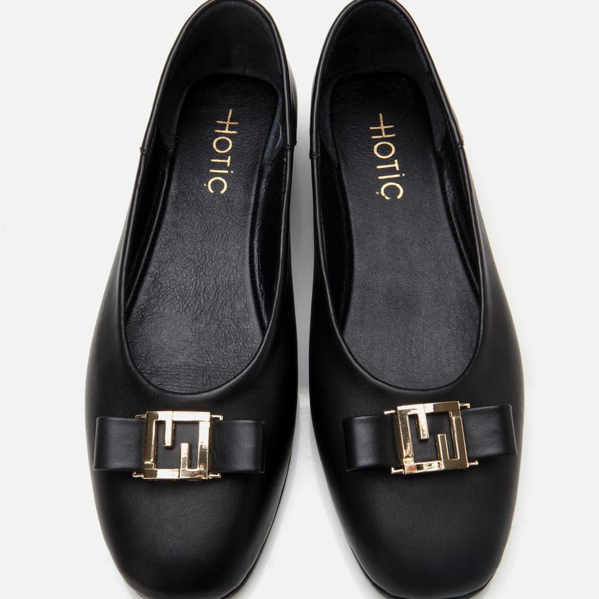 Kadın Deri Siyah Tokalı Babet