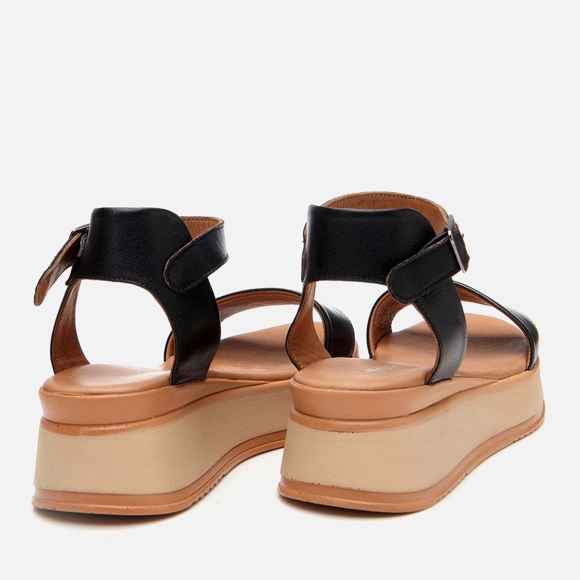 Kadın Deri Siyah Dolgu Topuklu Sandalet