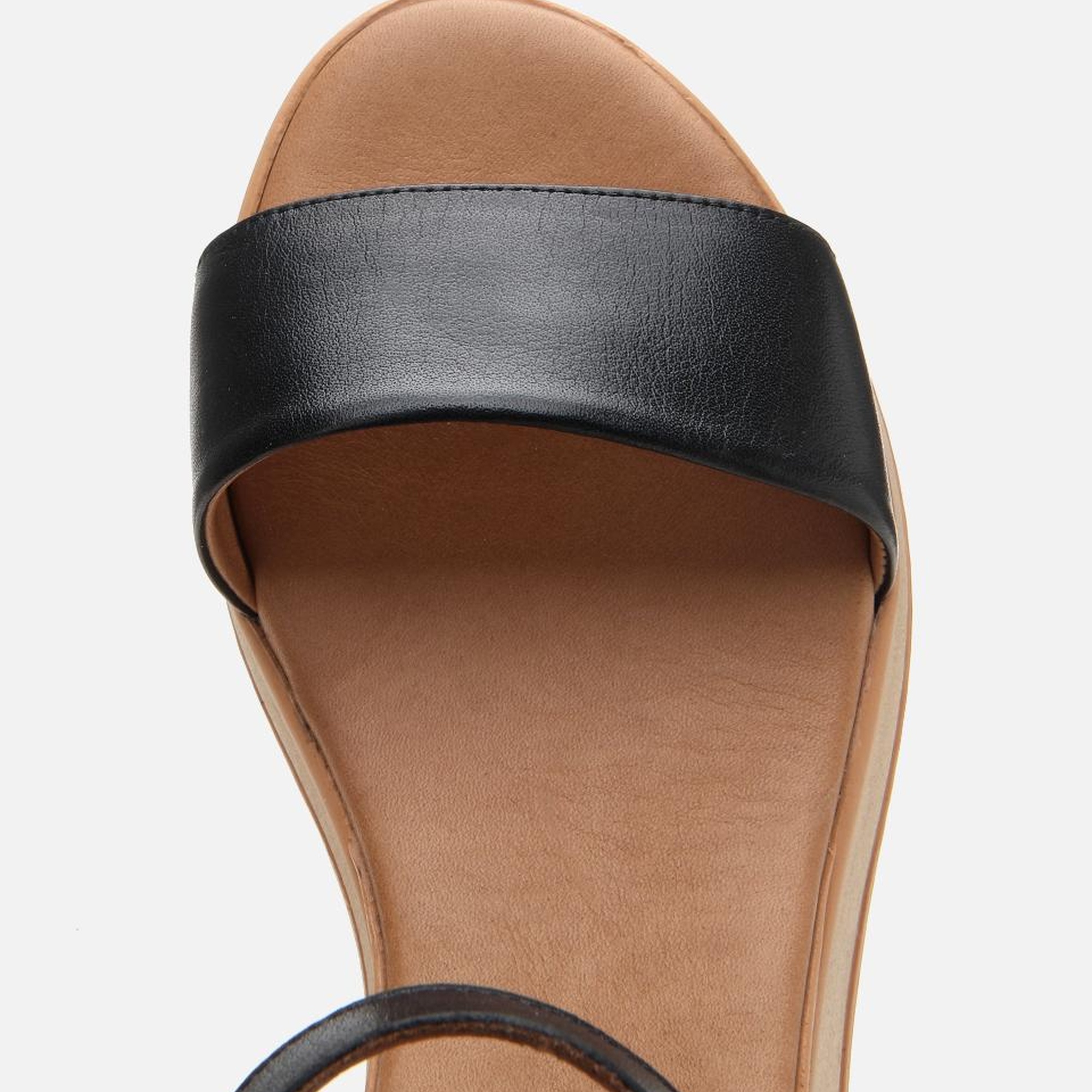 Kadın Deri Siyah Dolgu Topuklu Sandalet